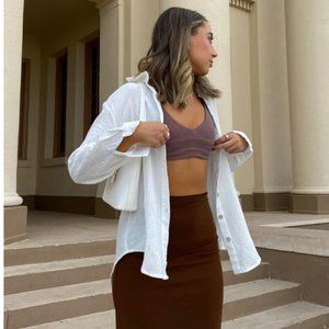 Princess Polly Mahalia Button Down Shirt, Size: US 2